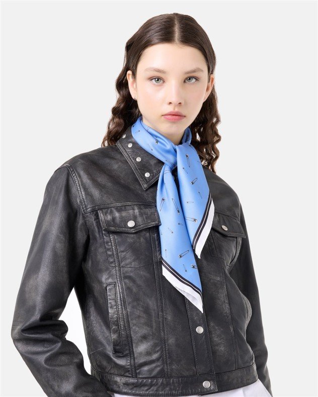 Iceberg Jeans 8E Foulard Black Scarf - Blue