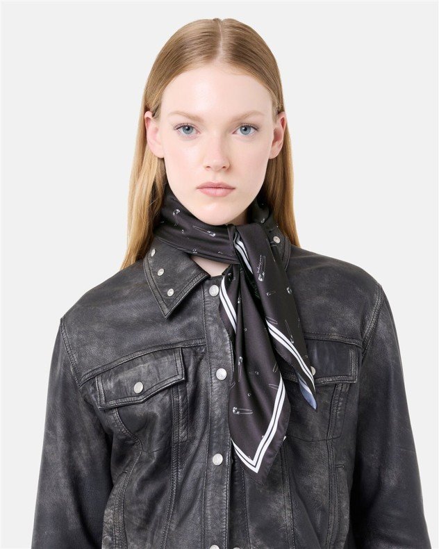 Iceberg Jeans 8E Foulard Black Scarf - Black