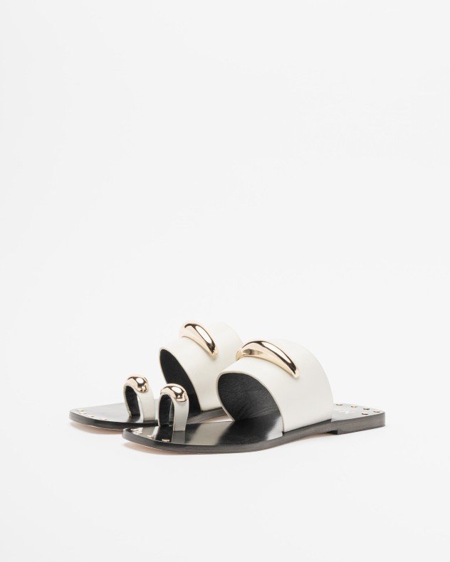 JFK K52 White Flat sandals - White