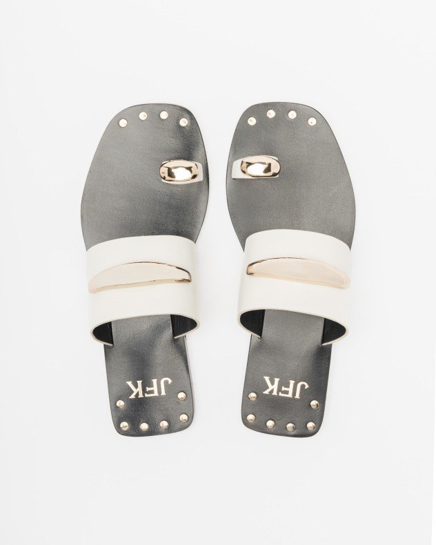 JFK K52 White Flat sandals - White