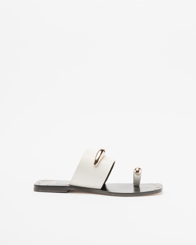 JFK K52 White Flat sandals - White