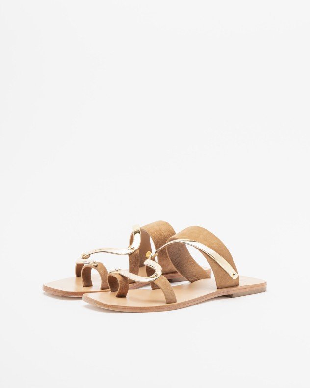 JFK K53 Brown Flat sandals - Camel
