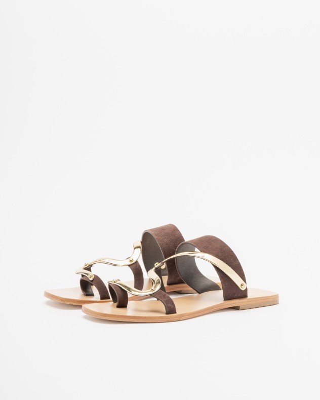 JFK K53 Brown Flat sandals - Brown