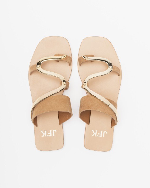 JFK K53 Camel Flat sandals - Camel