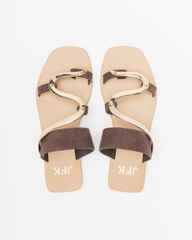 JFK K53 Brown Flat sandals - Brown