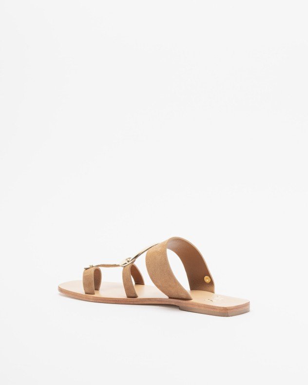 JFK K53 Brown Flat sandals - Camel