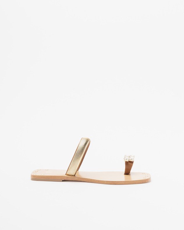 JFK K54 Golden Flat sandals - Golden