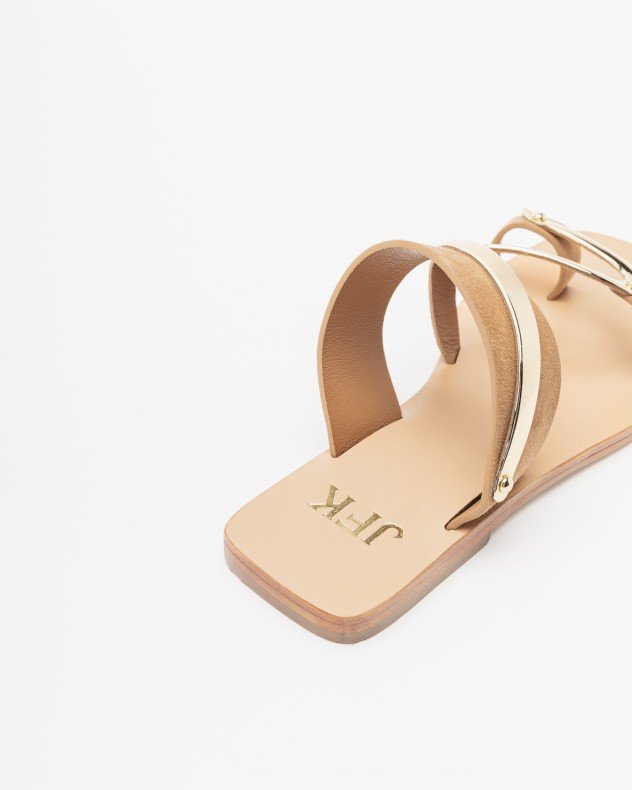 JFK K53 Brown Flat sandals - Camel