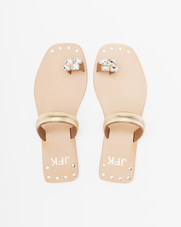 JFK K54 Golden Flat sandals - Golden