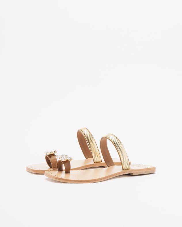JFK K54 Golden Flat sandals - Golden