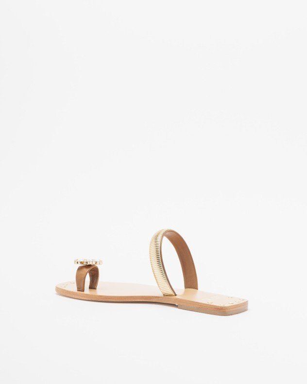 JFK K54 Golden Flat sandals - Golden