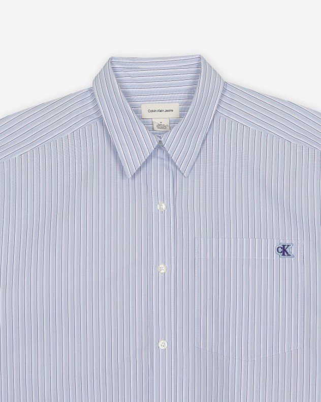 Calvin Klein Jeans LV047F105G Blue Cropped shirt - Blue