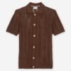 Seinse ME3253SS Green Camisa de malha de manga curta - Brown