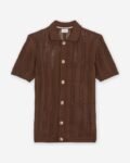 Seinse ME3253SS Green Camisa de malha de manga curta - Brown