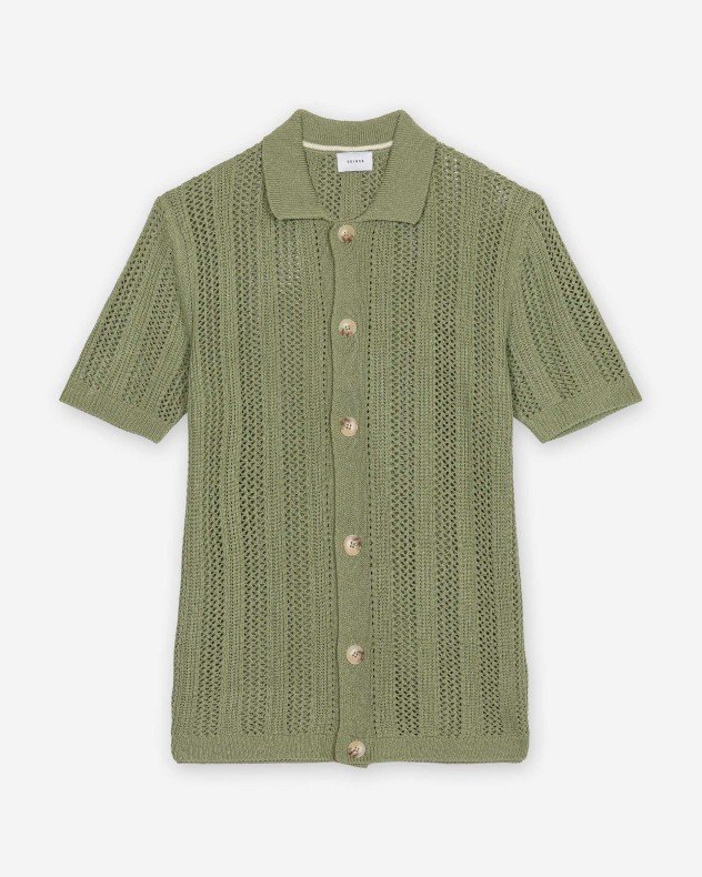 Seinse ME3253SS Green Camisa de malha de manga curta - Green