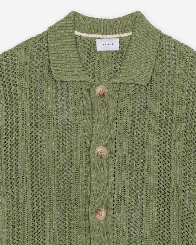 Seinse ME3253SS Green Camisa de malha de manga curta - Green