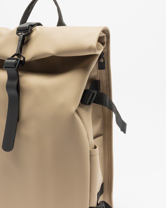 Rains Rolltop Rucksack Beige Backpack - Beige