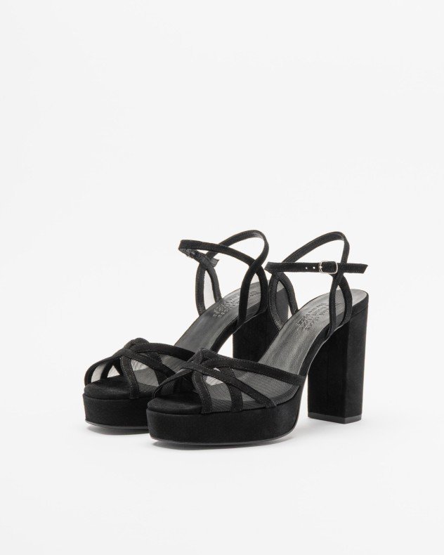 PROF A71 Camel High Heeled sandals - Black