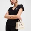 Karl Lagerfeld K/RSG MD Square Tote Peb Emb. Black Tote bag - Beige