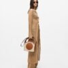 Karl Lagerfeld K/Circle SM Tote Raffia Mesh Camel Bag - Camel