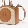 Karl Lagerfeld K/Circle SM Tote Raffia Mesh Camel Bag - Camel