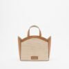 Karl Lagerfeld K/Circle SM Tote Raffia Mesh Camel Bag - Camel