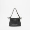 Karl Lagerfeld K/Weave SM Drawstr CB Chain Black Handbag - Black