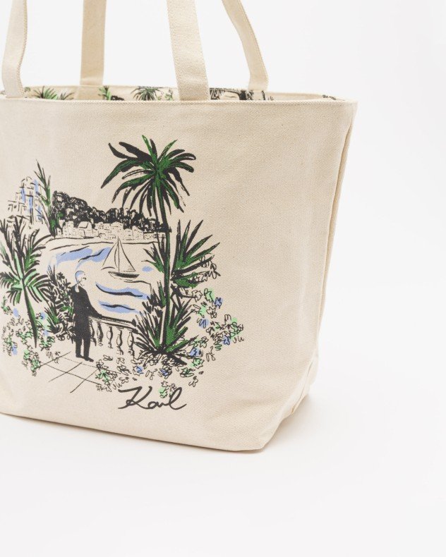 Karl Lagerfeld K/Essential Rev Print Shopper Beige Beach bag - Beige