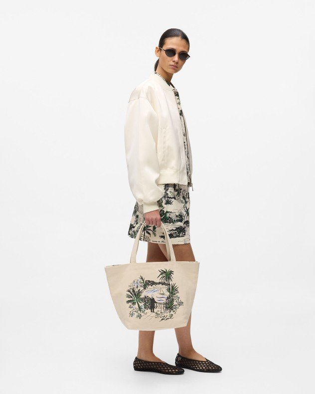 Karl Lagerfeld K/Essential Rev Print Shopper Beige Beach bag - Beige