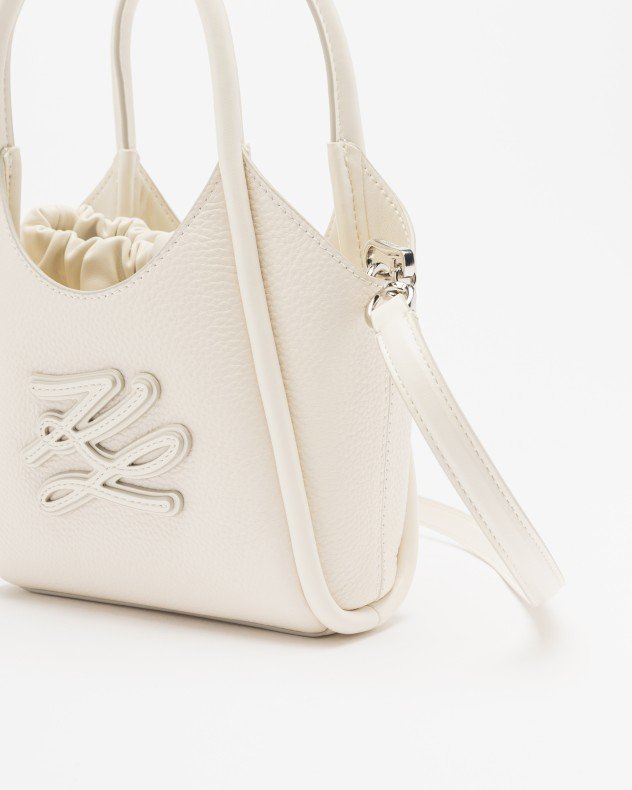 Karl Lagerfeld K/ Autograph Patch Mini Tote White Tote bag - White