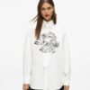 Karl Lagerfeld Poplin Tie Shirt White Long shirt - White