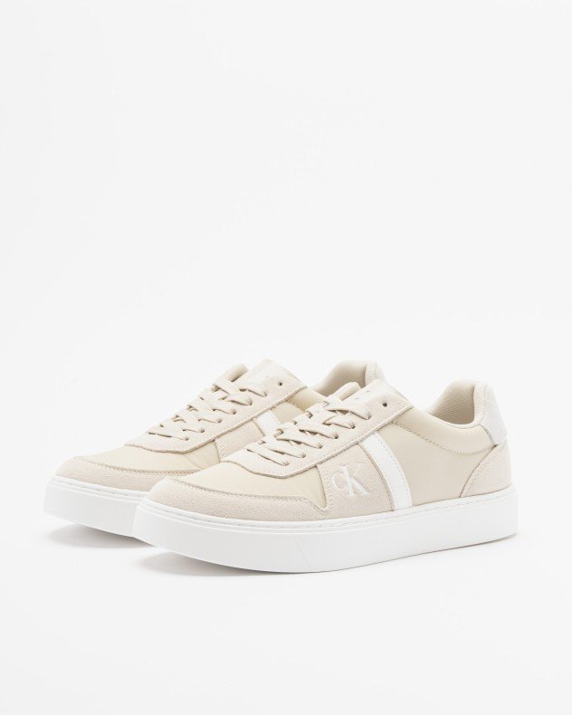 Calvin Klein Classic Cups Lace Mix Emb Tongue Beige Sneakers - Beige