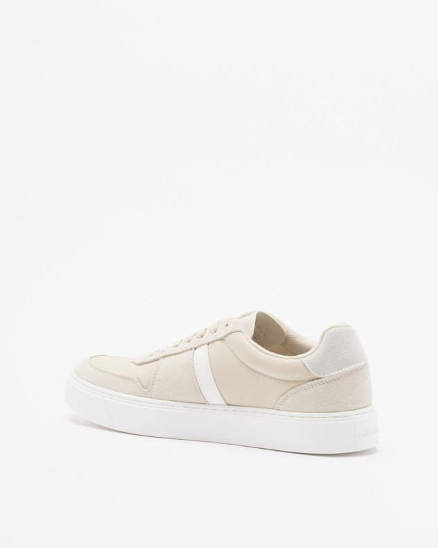 Calvin Klein Classic Cups Lace Mix Emb Tongue Beige Sneakers - Beige
