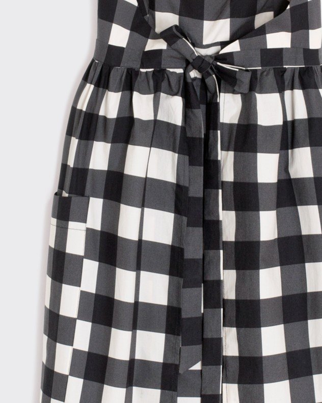 VilaGallo Gingham Black Long dress - Black