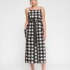 VilaGallo Gingham Black Long dress - Black