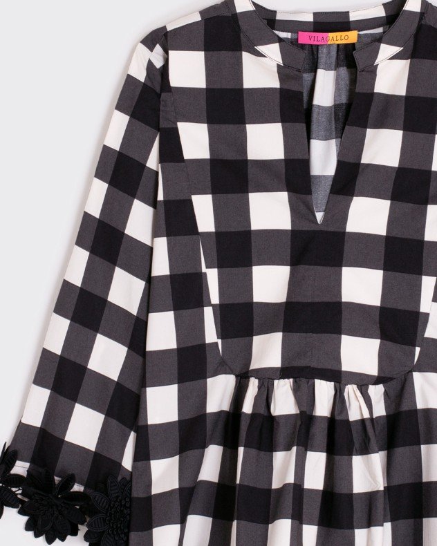 VilaGallo GINGHAM Black Camisa de manga 3/4 - Black