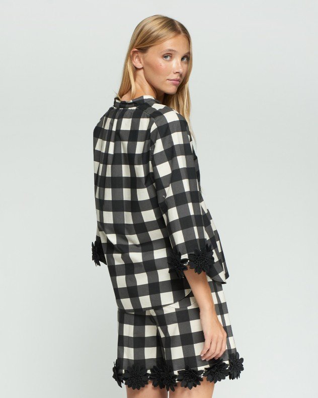VilaGallo GINGHAM Black Camisa de manga 3/4 - Black