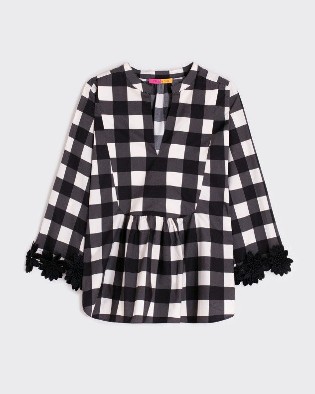 VilaGallo GINGHAM Black Camisa de manga 3/4 - Black