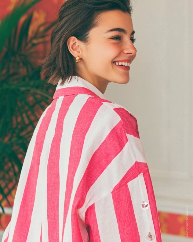 VilaGallo CMMIKAELA Salmon Linen shirt - Salmon