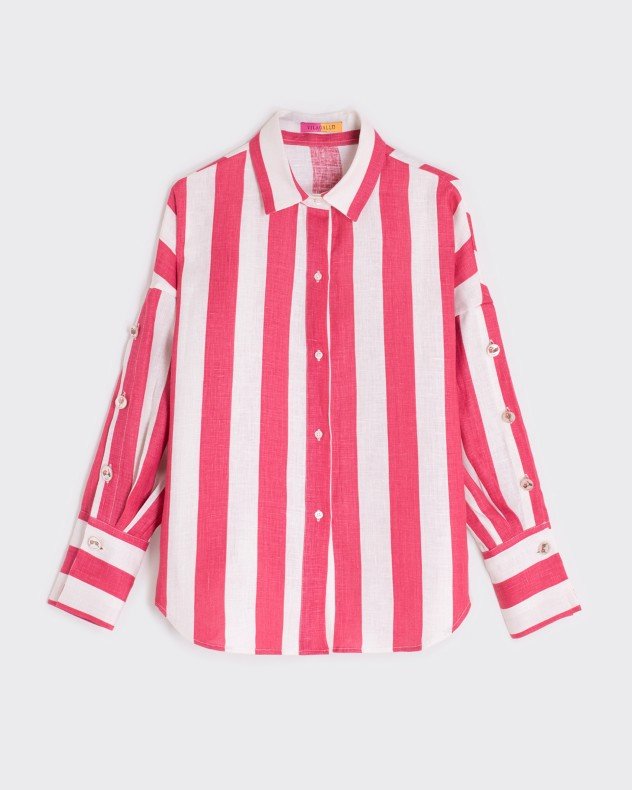 VilaGallo CMMIKAELA Salmon Linen shirt - Salmon