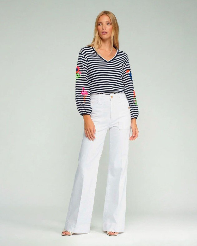 VilaGallo 33609 White Wide leg jeans - White