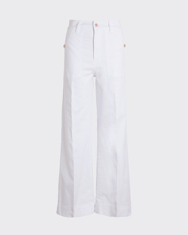 VilaGallo 33609 White Wide leg jeans - White
