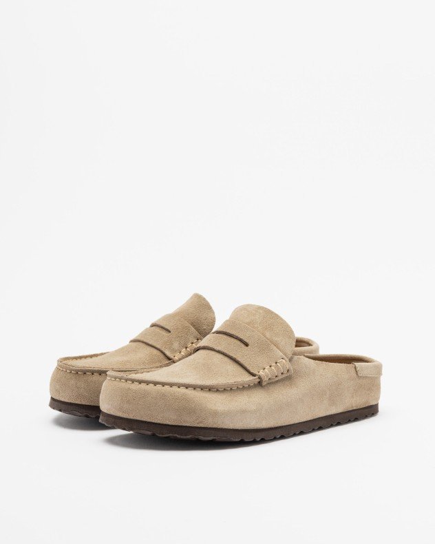 Birkenstock Naples Wrapped Taupe Slide sandals - Taupe