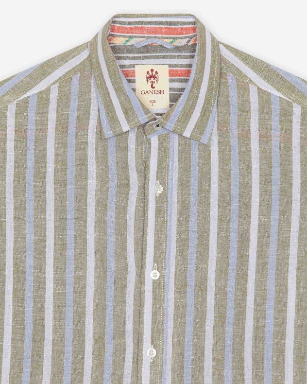 Ganesh 75700TB Green Linen shirt - Green